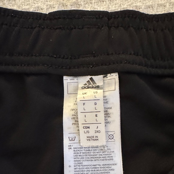 Adidas Mens Black Joggers with Logo Tape - Picture 2 of 2